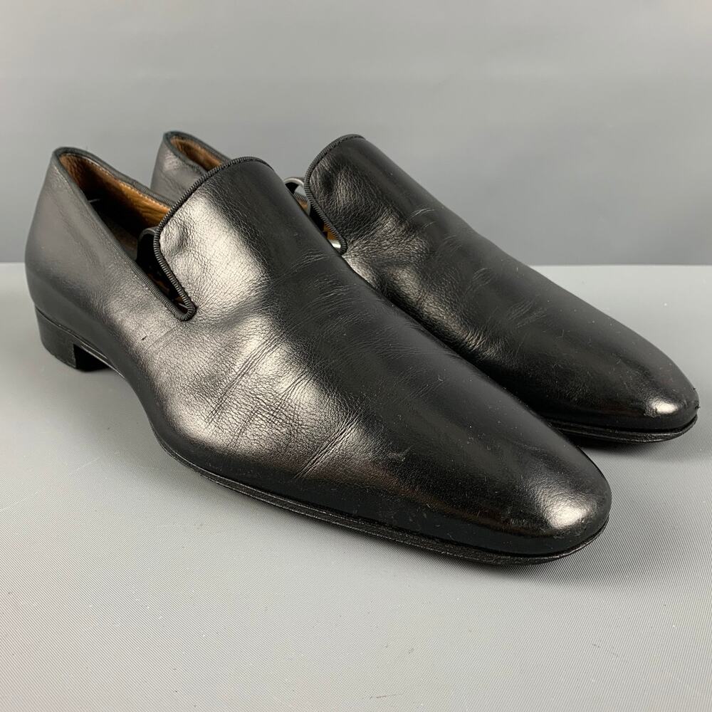 PAUL STUART Size 9.5 Black Leather Loafers